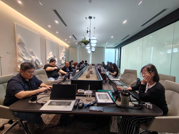 Participants working on their own businesses